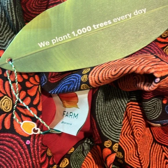 FARM Rio Red Orange Blue Green Floral Maxi Dress - Picture 8 of 11